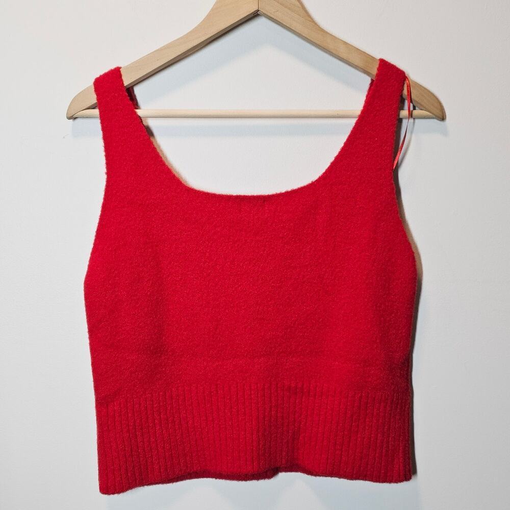 A New Day Red‎ Soft V-neck Sleeveless Sweater Tank Top Size Medium - Picture 8 of 9